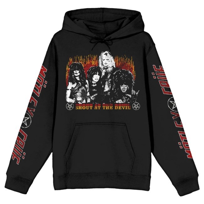 Official Mötley Crüe Merch Shout at the Devil Flame Pullover Hoodie