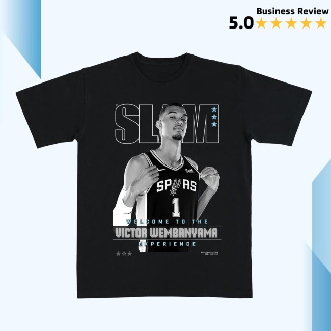 Official Slam Goods Merch SLAM Cover Tee - Victor Wembanyama (SLAM 247) (Black and White Edition)