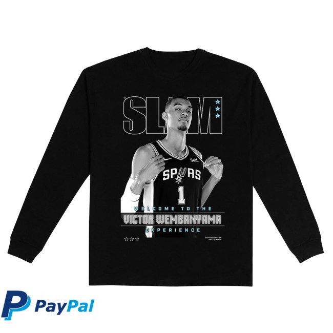 Official Slam Goods Merch SLAM Cover L/S Tee - Victor Wembanyama (SLAM 247) (Black and White Edition)